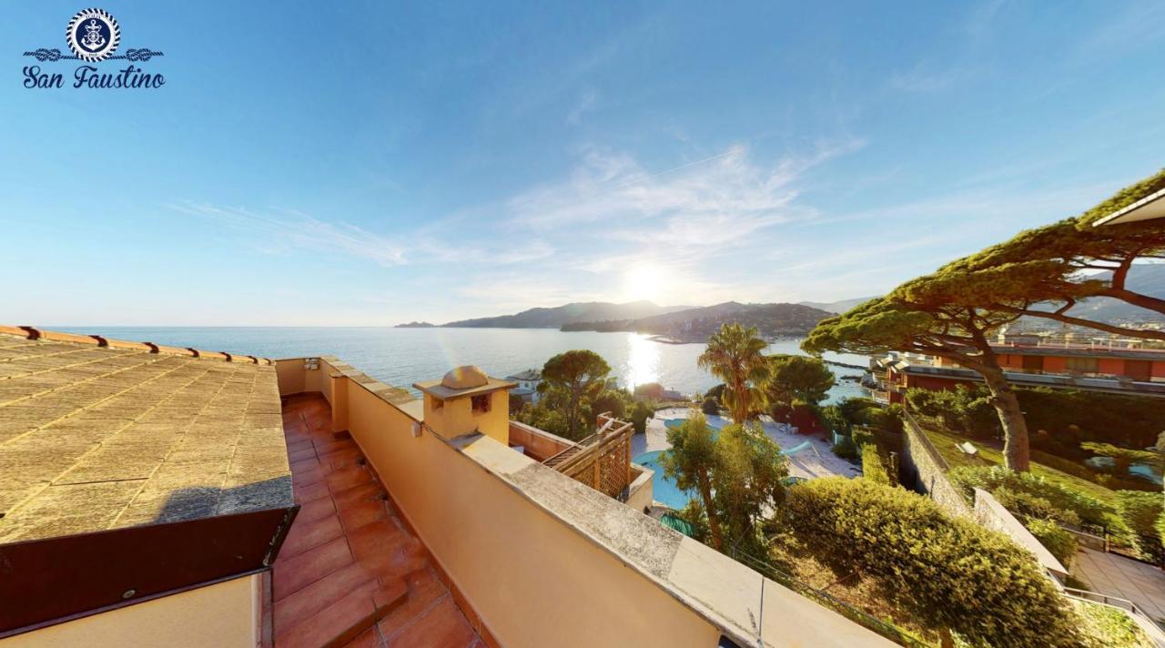 Welcome Riviera - Attico San Faustino 165 Mq Piu 110 Mq Di Terrazza- In Villa 700 ,Vista Mare Strepitosa-100 M Dalla Spiaggia-Parking Esclusivo Rapallo Exteriér fotografie