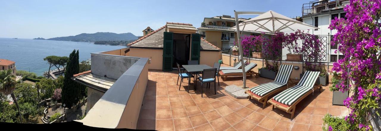 Welcome Riviera - Attico San Faustino 165 Mq Piu 110 Mq Di Terrazza- In Villa 700 ,Vista Mare Strepitosa-100 M Dalla Spiaggia-Parking Esclusivo Rapallo Exteriér fotografie