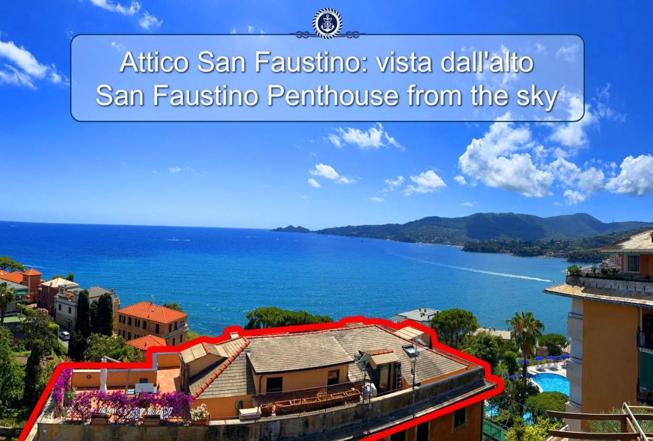 Welcome Riviera - Attico San Faustino 165 Mq Piu 110 Mq Di Terrazza- In Villa 700 ,Vista Mare Strepitosa-100 M Dalla Spiaggia-Parking Esclusivo Rapallo Exteriér fotografie
